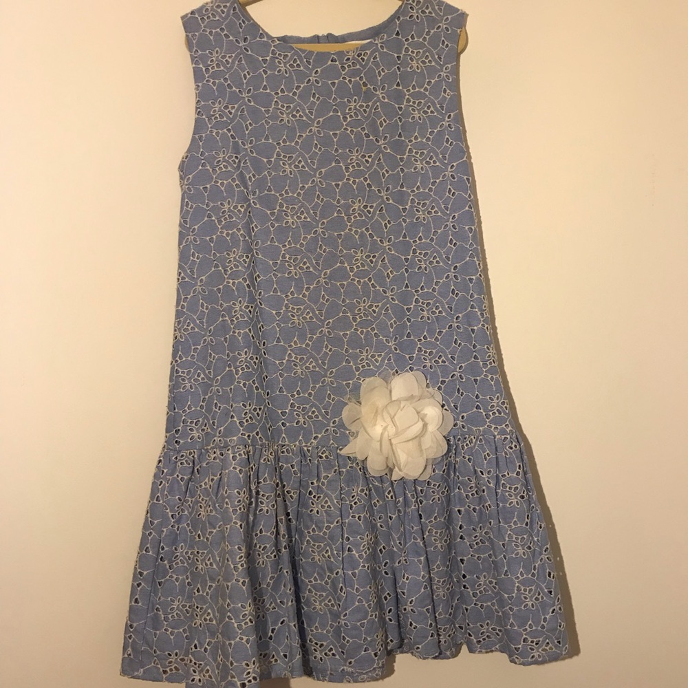 Blue embroidered Charabia children’s dress.